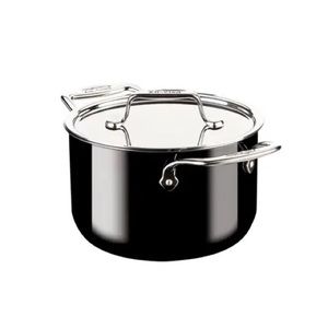 FUSIONTEC™ Natural Ceramic with Steel Core, Soup Pot with lid, 4 quart, Black